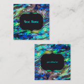 Nieuw-Zeeland Abalone Paua Shell Pattern 1 Vierkante Visitekaartje (Voorkant / Achterkant)