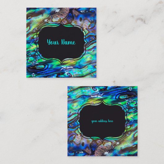 Nieuw-Zeeland Abalone Paua Shell Pattern 1 Vierkante Visitekaartje (Voorkant / Achterkant)