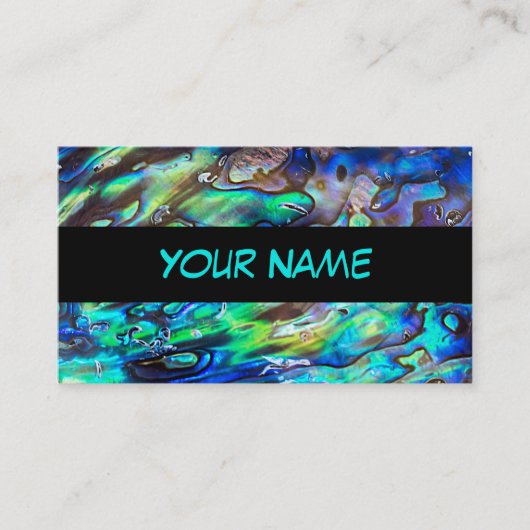 Nieuw-Zeeland Abalone Paua Shell Pattern 1 Visitekaartje (Voorkant)