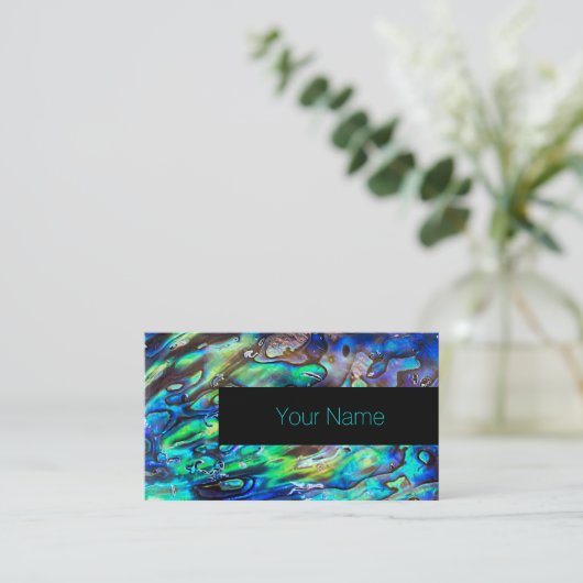Nieuw-Zeeland Abalone Paua Shell Pattern 1 Visitekaartje (Staand voorkant)