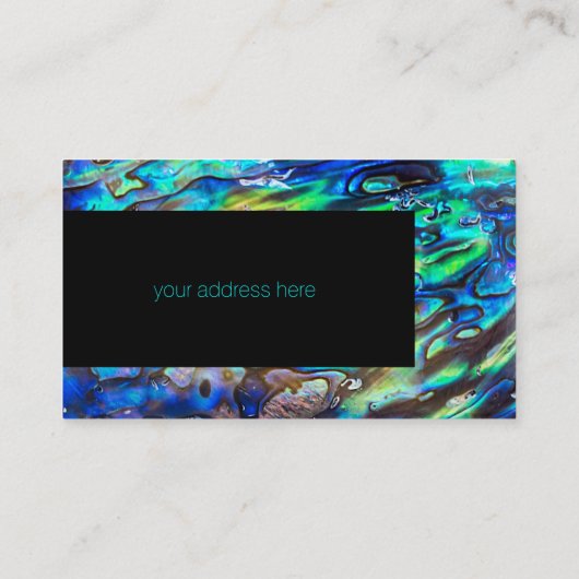 Nieuw-Zeeland Abalone Paua Shell Pattern 1 Visitekaartje (Achterkant)