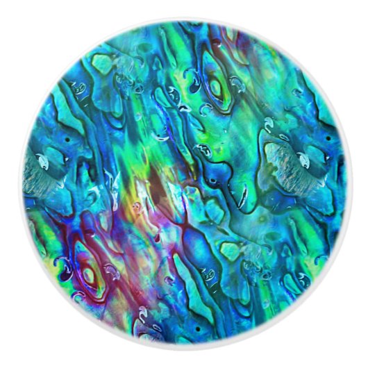 Nieuw-Zeeland Abalone Paua Shell Pattern 1a Keramische Knop (Voorkant)