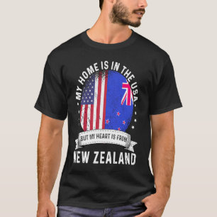 Nieuw-Zeeland Amerikaanse Patriot Gegroeid Trots T T-shirt