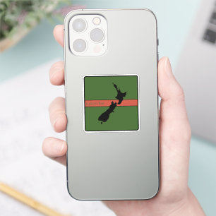 NIEUW ZEELAND AOTEAROA LAND ZWART GROEN SINAASAPPE STICKER
