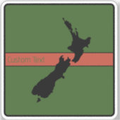 NIEUW ZEELAND AOTEAROA LAND ZWART GROEN SINAASAPPE STICKER (Voorkant)
