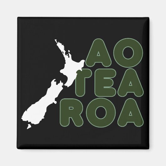 NIEUW ZEELAND AOTEAROA NZ LAND GRAFISCHE MAORI NAA MAGNEET (Voorkant)