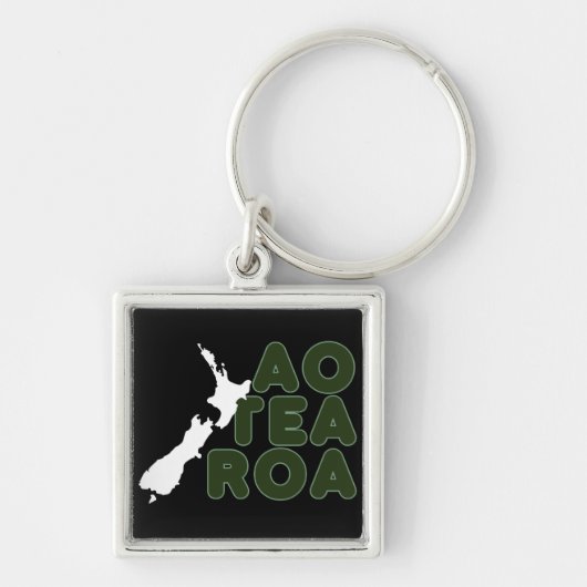 NIEUW ZEELAND AOTEAROA NZ LAND MAP MAORI NAME SLEUTELHANGER (Voorkant)