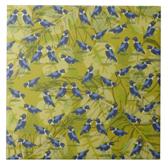 Nieuw-Zeeland/Aotearoa vogelpatroon Tegeltje (Voorkant)