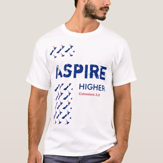 Nieuw-Zeeland ASPIRE HOGER Christelijke scripts T-shirt (Voorkant)