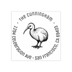 Nieuw-Zeeland Baby Kiwi Familienaam Retouradres Rubberstempel