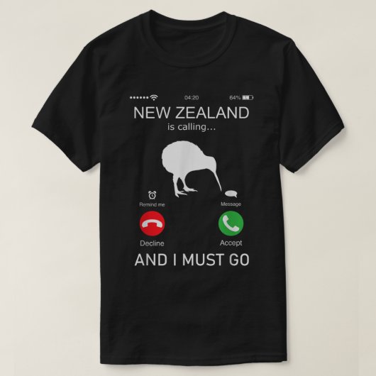 Nieuw-Zeeland belt en ik moet weg, zeeland funn T-shirt (Design voorkant)
