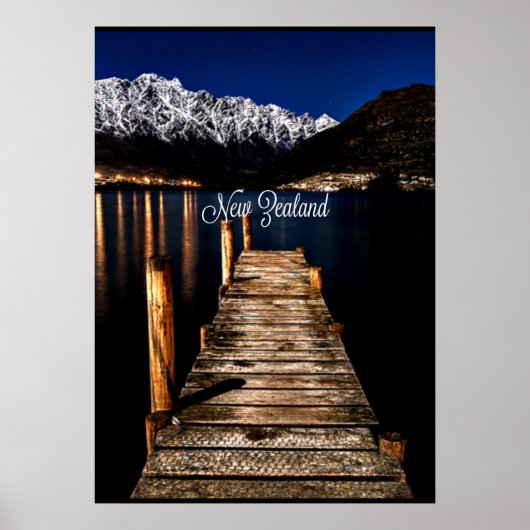 Nieuw-Zeeland bij nacht Poster (Voorkant)