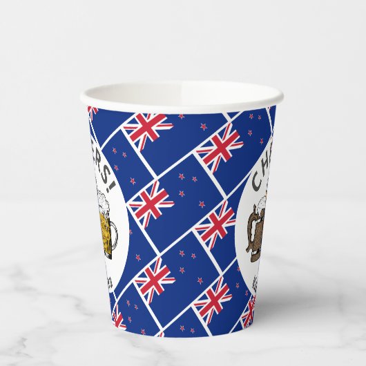 NIEUW-ZEELAND Cheers Kia Ora Beer Papieren Bekers (Links)