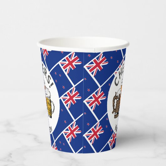 NIEUW-ZEELAND Cheers Kia Ora Beer Papieren Bekers (Rechts)