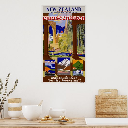 Nieuw-Zeeland ~ ChristChurch Poster (Keuken)