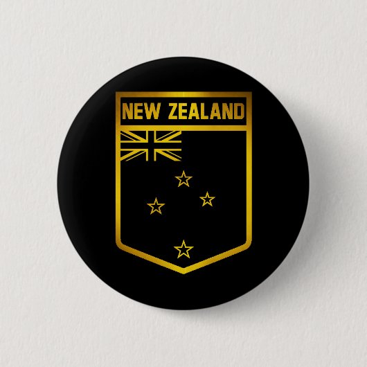Nieuw-Zeeland Emblem Ronde Button 5,7 Cm (Voorkant)