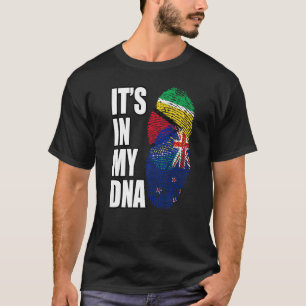 Nieuw-Zeeland en Guyanese Mix DNA-vlaggenwerelderf T-shirt