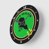 Nieuw-Zeeland en Kiwi Bird - Royal Kiwi design/sta Ronde Klok (Hoek)