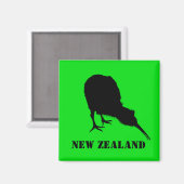Nieuw-Zeeland en Kiwi Bird Sillhouette/Aotearoa Magneet (Voorkant / Achterkant)