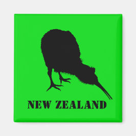 Nieuw-Zeeland en Kiwi Bird Sillhouette/Aotearoa Magneet