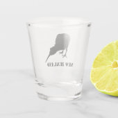 Nieuw-Zeeland en Kiwi Bird Sillhouette/Aotearoa NZ Shot Glas (Achterkant)