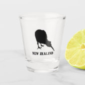 Nieuw-Zeeland en Kiwi Bird Sillhouette/Aotearoa NZ Shot Glas (Voorkant)