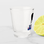 Nieuw-Zeeland en Kiwi Bird Sillhouette/Zealand Fla Shot Glas (Links)