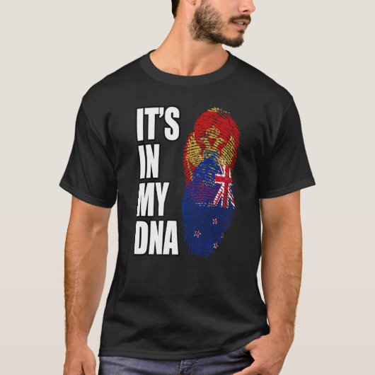 Nieuw-Zeeland en Montenegrin Mix DNA-werelderfgoed T-shirt (Voorkant)