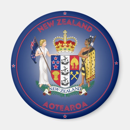 Nieuw-Zeeland Erfgoed Embleem Magneet (Voorkant)