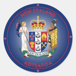 Nieuw-Zeeland Erfgoed Embleem Ronde Sticker