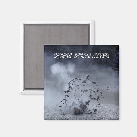 Nieuw-Zeeland - Exploding Mud (Fridge Magnet) Magneet (Voorkant / Achterkant)