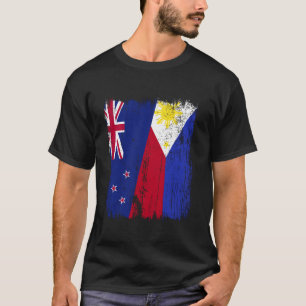 Nieuw Zeeland Filipijnen Half Vlag Nieuw Zeeland F T-shirt