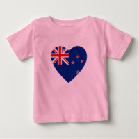 Nieuw-Zeeland Flag Hart T-shirt