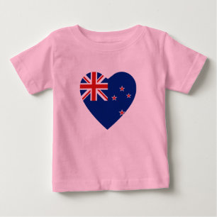 Nieuw-Zeeland Flag Hart T-shirt