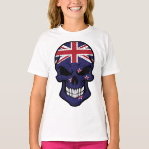 Nieuw-Zeeland glimlacht schedel T-shirt