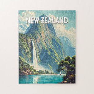 Nieuw-Zeeland Illustratie Reis Kunst Vintage Legpuzzel