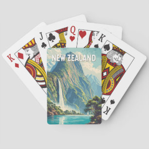 Nieuw-Zeeland Illustratie Reis Kunst Vintage Pokerkaarten