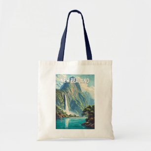 Nieuw-Zeeland Illustratie Reis Kunst Vintage Tote Bag