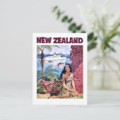Nieuw-Zeeland, inheemse vrouw aan de kust Briefkaart (Staand voorkant)