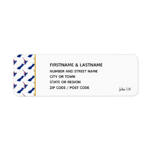 NIEUW-ZEELAND John 3:16 Sticker retour adreslabel