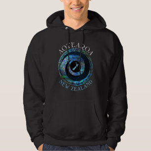 NIEUW-ZEELAND KAART KORU PAUA HOODIE