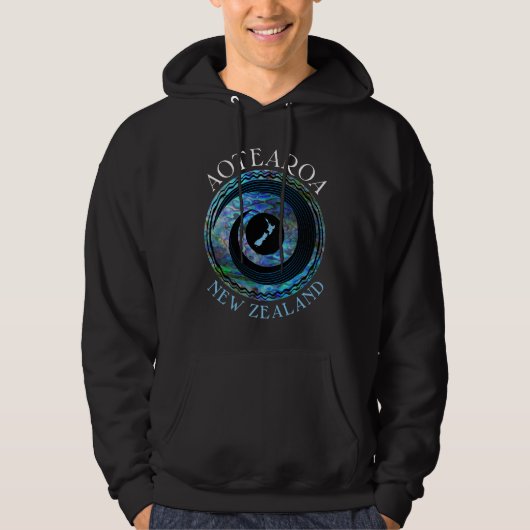 NIEUW-ZEELAND KAART KORU PAUA HOODIE (Voorkant)