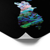 NIEUW-ZEELAND KAART PAUA POSTER (Hoek)