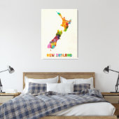 Nieuw-Zeeland, kaart van de Waterverf Canvas Afdruk (Insitu (Slaapkamer))