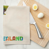 Nieuw-Zeeland, kaart van de Waterverf Theedoek (Quarter Fold)