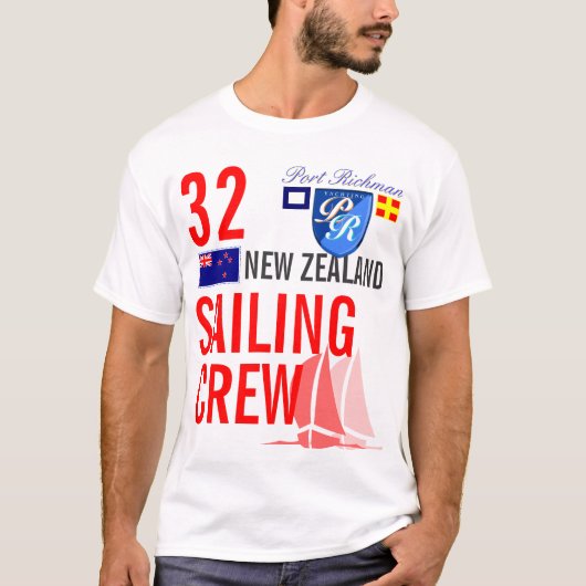 Nieuw-Zeeland Kailing Crew Nautical T-shirt (Voorkant)