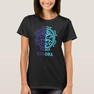 Nieuw-Zeeland Kia Ora Blue Culture Symbol Haka Mao T-shirt