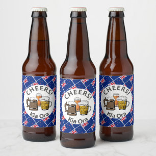 NIEUW-ZEELAND Kia Ora Cartoon Beers Proost Bier Etiket