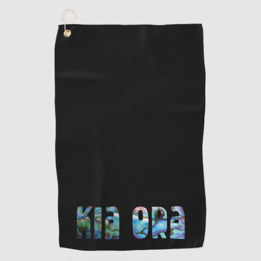NIEUW-ZEELAND KIA ORA GOLF TOWEL GOLFHANDDOEK (Voorkant)