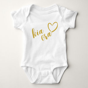 NIEUW-ZEELAND KIA ORA MAORI GOLD SCRIPT NAAM NZ ROMPER